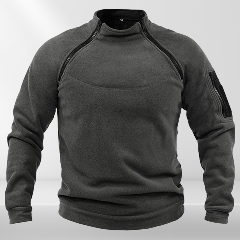 Tactical fleece sweater with hidden inner pockets