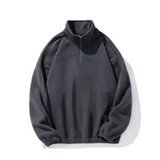 Calm | Loose-fit sweatshirt for men with half zipper and high collar