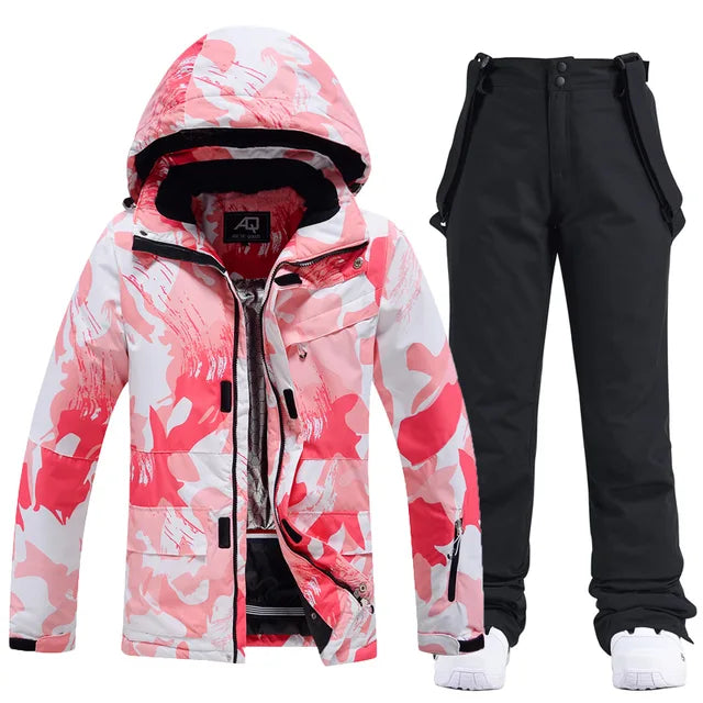 Coralie | Beautiful ski suit for women - Winter sports-Pink and black-XS-Carwer