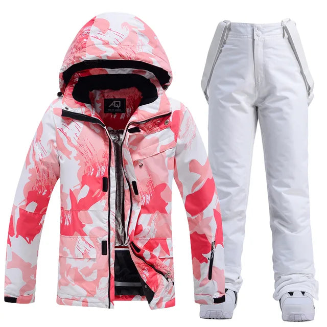 Coralie | Beautiful ski suit for women - Winter sports-Lyserød og hvid-XS-Carwer