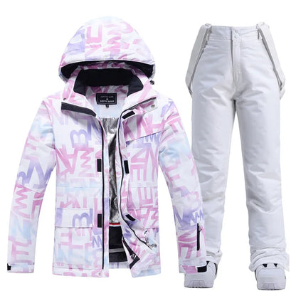 Coralie | Beautiful ski suit for women - Winter sports-Purple and white-XS-Carwer