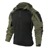 Oskar | Outdoor camouflage jacket with hood and half zipper