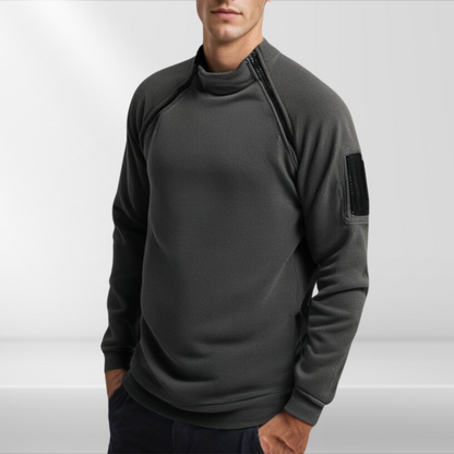 Tactical fleece sweater with hidden inner pockets