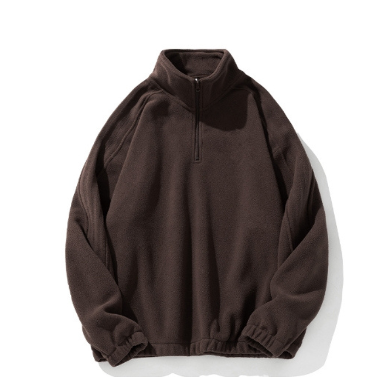 Calm | Loose-fit sweatshirt for men with half zipper and high collar