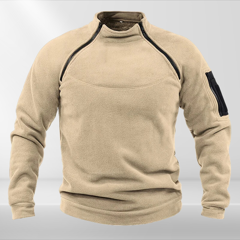 Tactical fleece sweater with hidden inner pockets