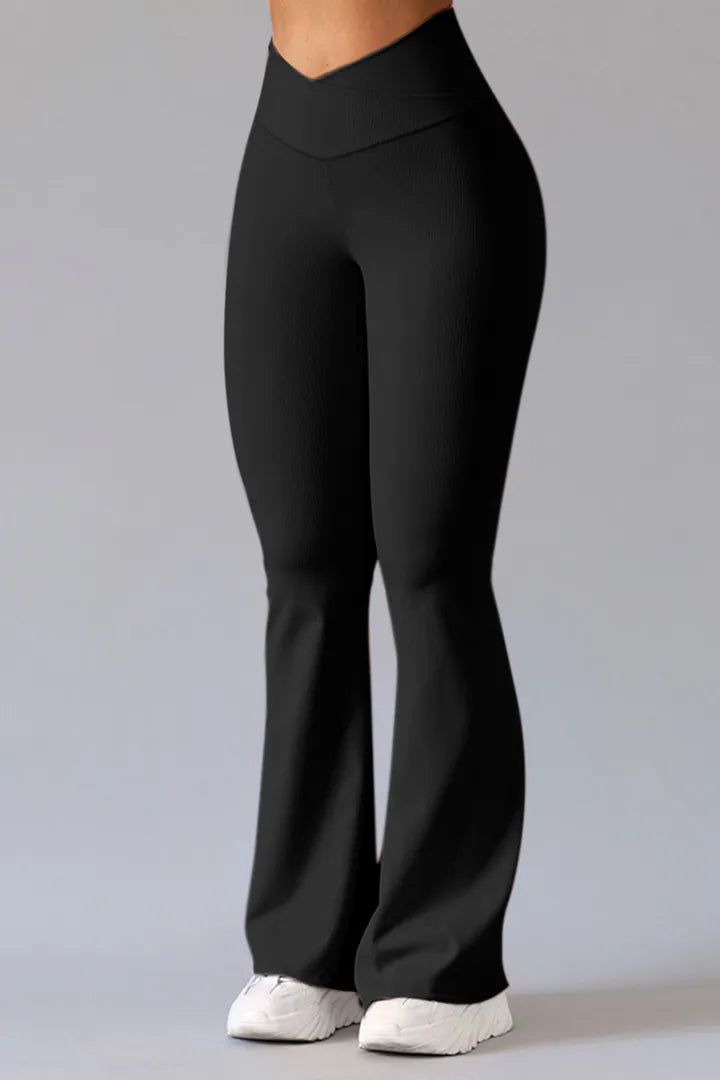 Felly | Yoga pants with asymmetrical waistband and wide legs