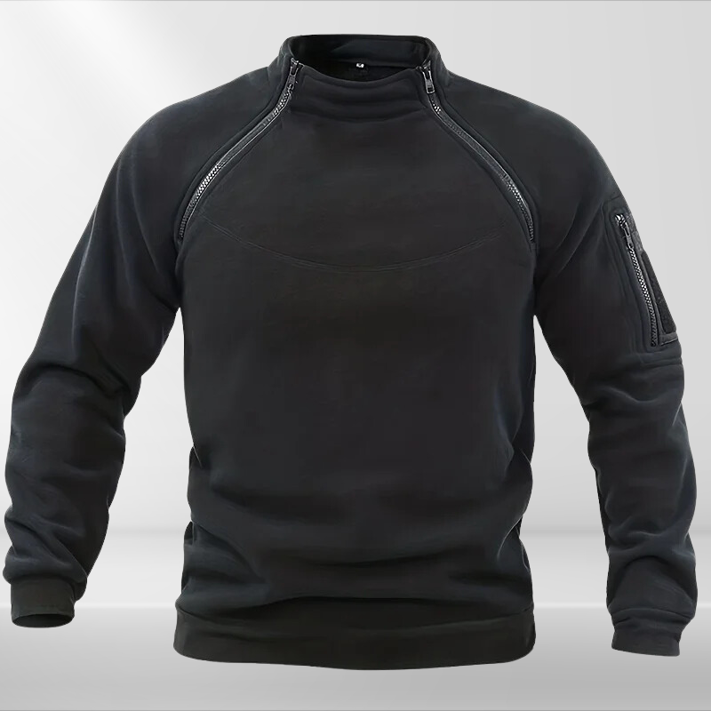 Tactical fleece sweater with hidden inner pockets