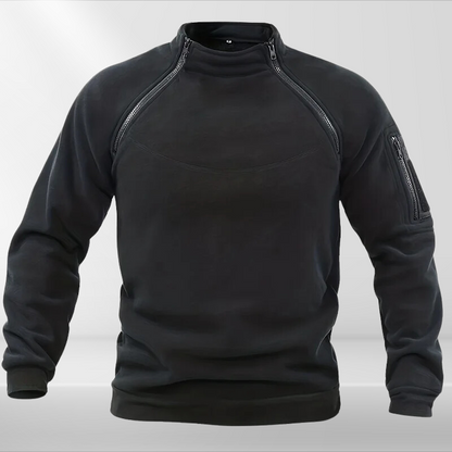Tactical fleece sweater with hidden inner pockets