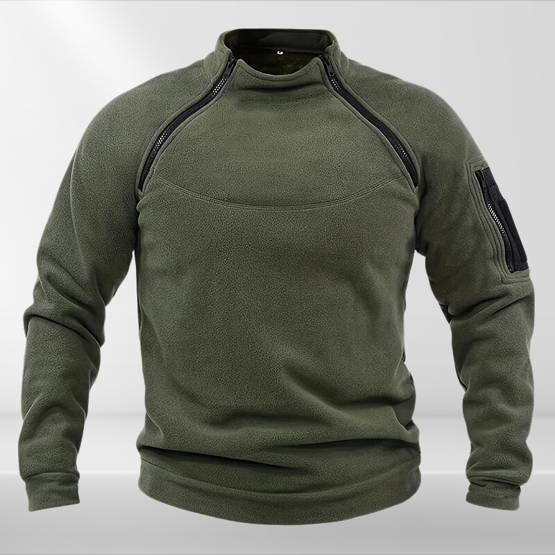 Tactical fleece sweater with hidden inner pockets