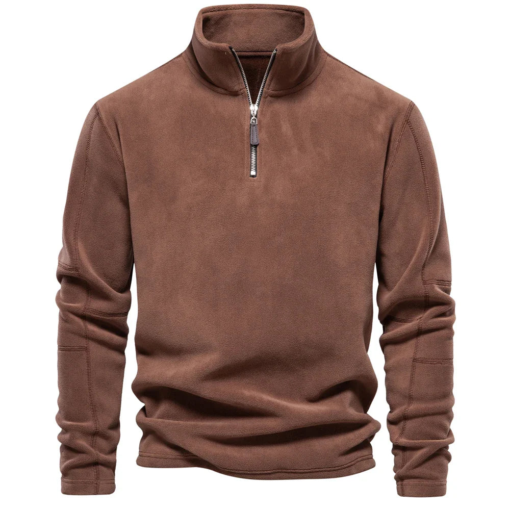 Arne | Fleece-lined sweatshirt with high collar and adjustable hem