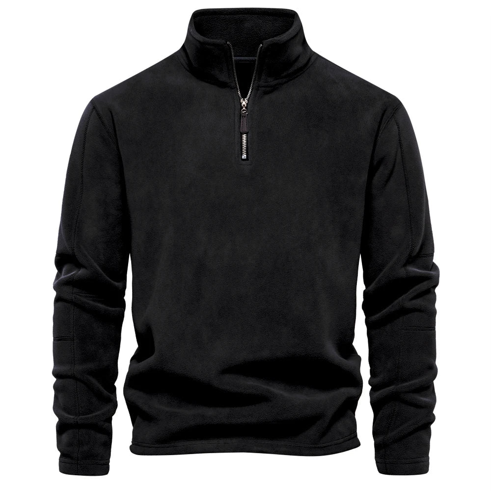 Arne | Fleece-lined sweatshirt with high collar and adjustable hem