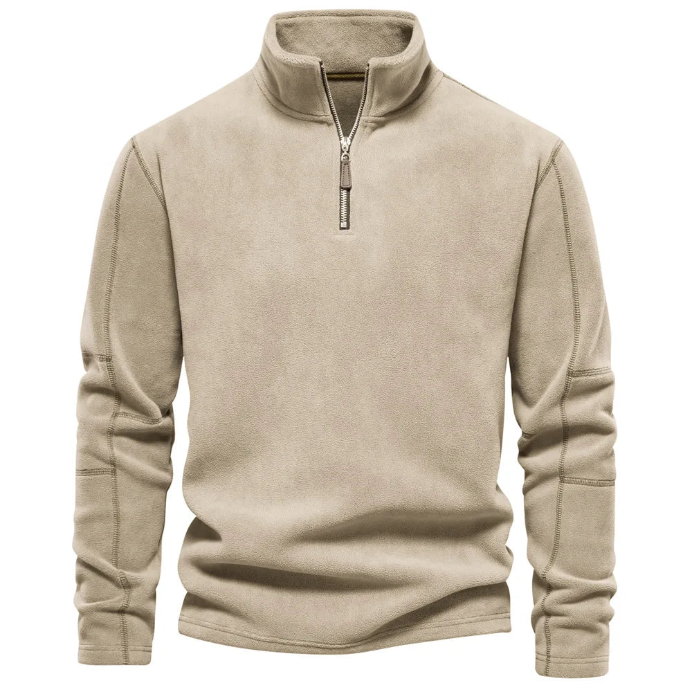 Arne | Fleece-lined sweatshirt with high collar and adjustable hem