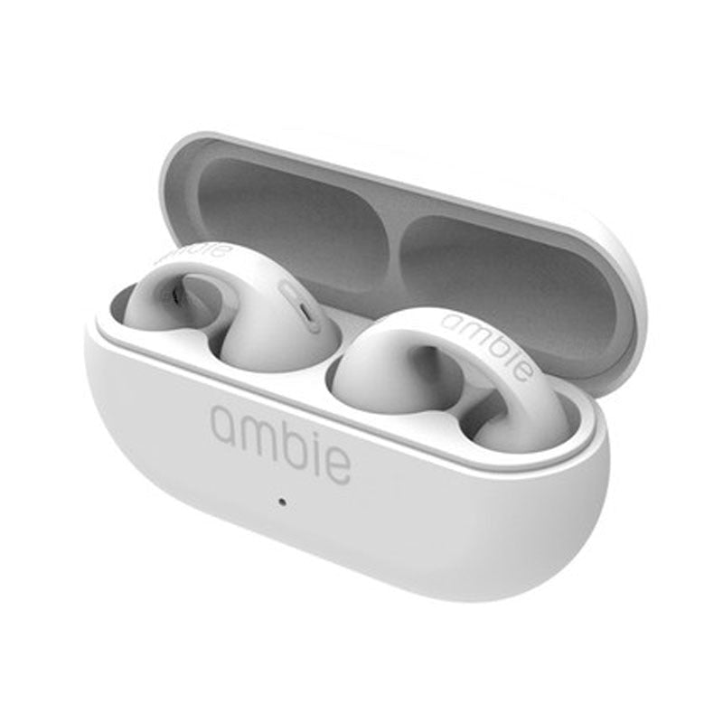 Ambie by Vibra | Bluetooth Bone Conduction Ambient Headphones-White-Carwer