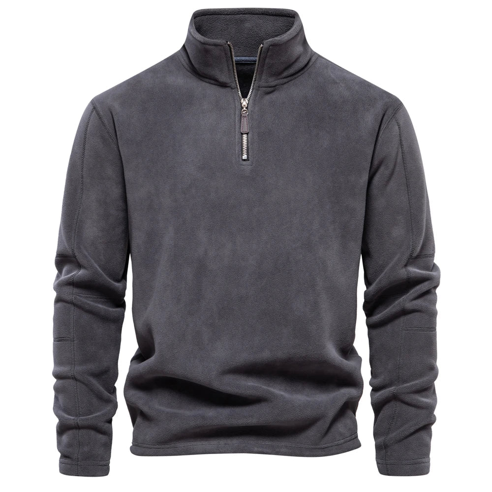 Arne | Fleece-lined sweatshirt with high collar and adjustable hem