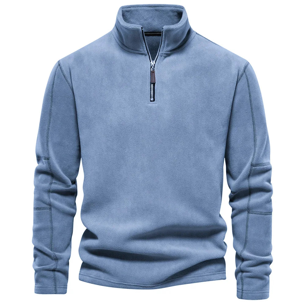 Arne | Fleece-lined sweatshirt with high collar and adjustable hem